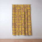 Mid Century Modern Piquet 2 Inspired by PANTONE 17 1230 Color of the Year Mocha Mousse Window Curtain Gallery Image 3