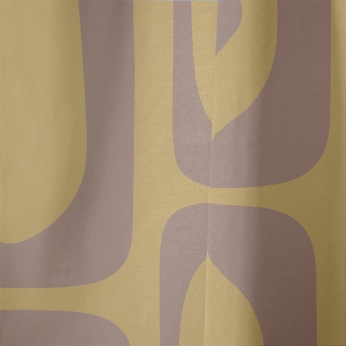 Mid Century Modern Piquet 2 Inspired by PANTONE 17 1230 Color of the Year Mocha Mousse Window Curtain Gallery Image 4