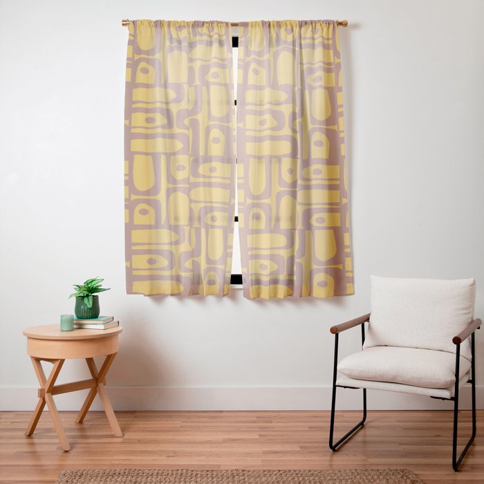Mid Century Modern Piquet 2 Inspired by PANTONE 17 1230 Color of the Year Mocha Mousse Window Curtain Gallery Image 15