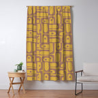 Mid Century Modern Piquet 2 Inspired by PANTONE 17 1230 Color of the Year Mocha Mousse Window Curtain Gallery Image 5