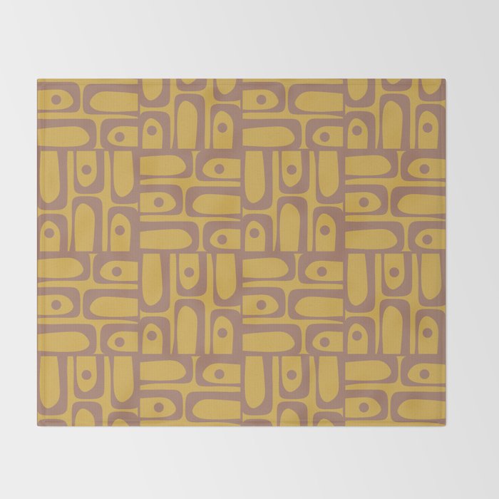 Mid Century Modern Piquet 2 Inspired by PANTONE 17 1230 Color of the Year Mocha Mousse Throw Blanket Gallery Image 2