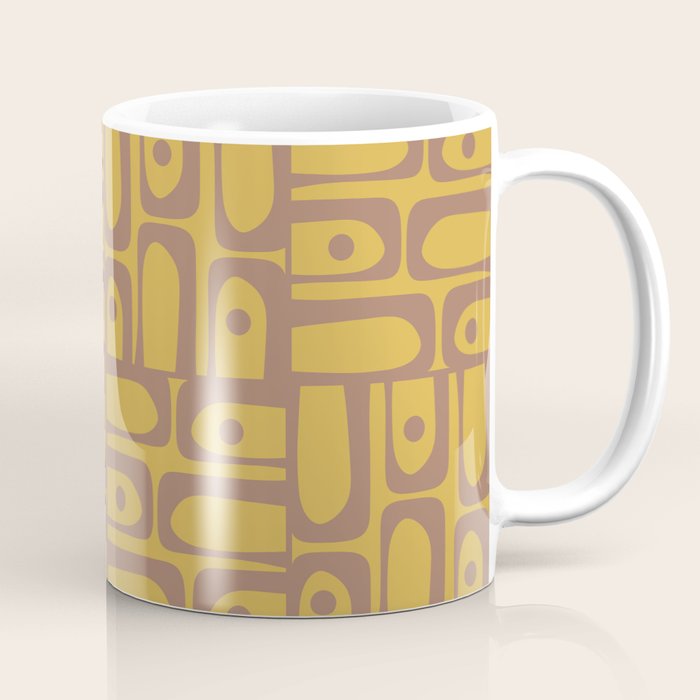 Mid Century Modern Piquet 2 Inspired by PANTONE 17 1230 Color of the Year Mocha Mousse Coffee Mug Gallery Image 1
