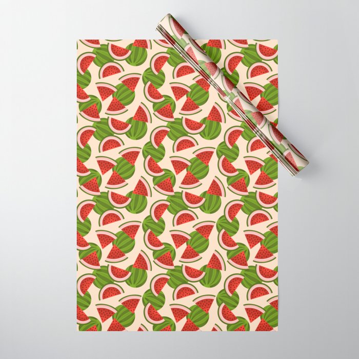 Watermelon Pattern on Cream Wrapping Paper Gallery Image 1