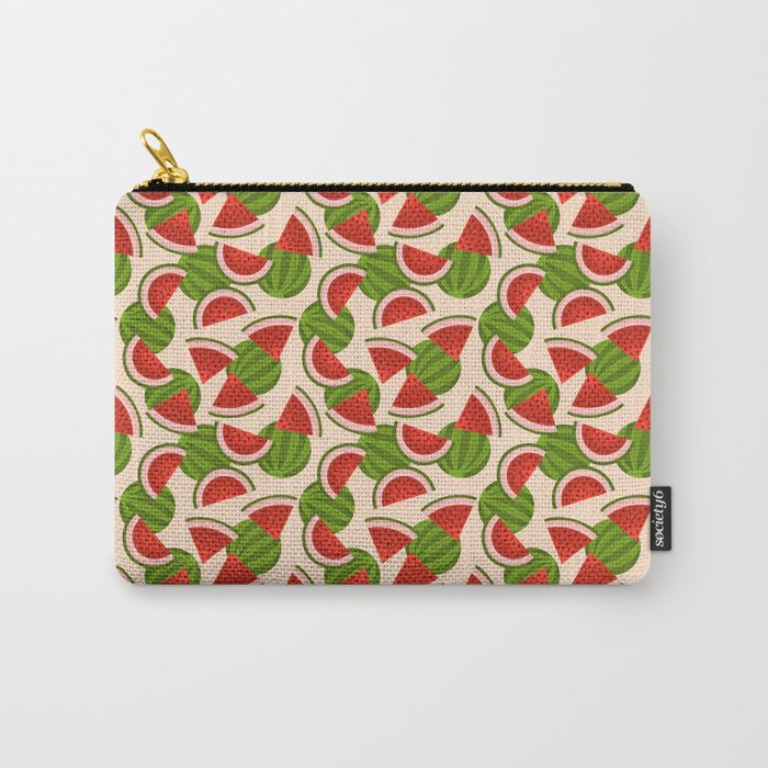 Watermelon Pattern on Cream Carry All Pouch Gallery Image 1