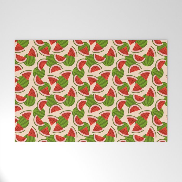 Watermelon Pattern on Cream Welcome Mat Gallery Image 1