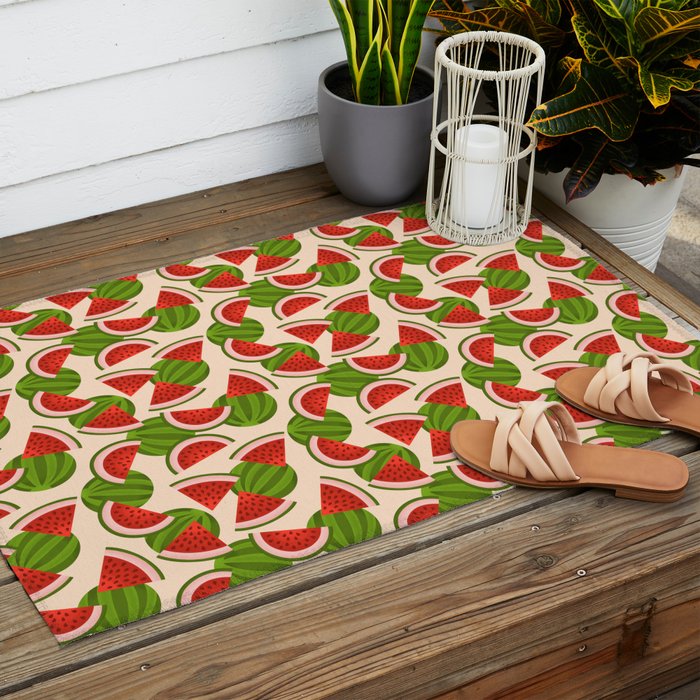 Watermelon Pattern on Cream Outdoor Rug Gallery Image 2