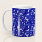 Indigo blue abstract floral pattern Coffee Mug Gallery Image 3