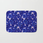 Indigo blue abstract floral pattern Bath Mat Gallery Image 1