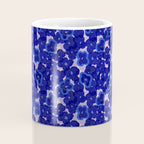 Indigo blue abstract floral pattern Coffee Mug Gallery Image 4