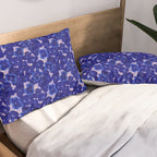 Indigo blue abstract floral pattern Pillow Sham Gallery Image 2