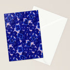 Indigo blue abstract floral pattern Stationery Card Gallery Image 2