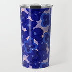 Indigo blue abstract floral pattern Travel Mug Gallery Image 1