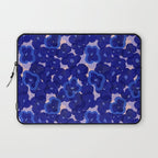 Indigo blue abstract floral pattern Laptop Sleeve Gallery Image 1