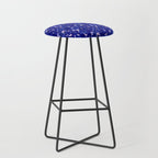 Indigo blue abstract floral pattern Stool Gallery Image 1