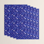 Indigo blue abstract floral pattern Wrapping Paper Gallery Image 3
