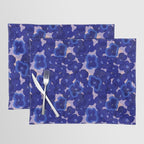 Indigo blue abstract floral pattern Placemat Gallery Image 1