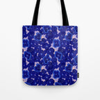Indigo blue abstract floral pattern Tote Bag Gallery Image 1