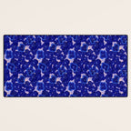 Indigo blue abstract floral pattern Desk Mat Gallery Image 3