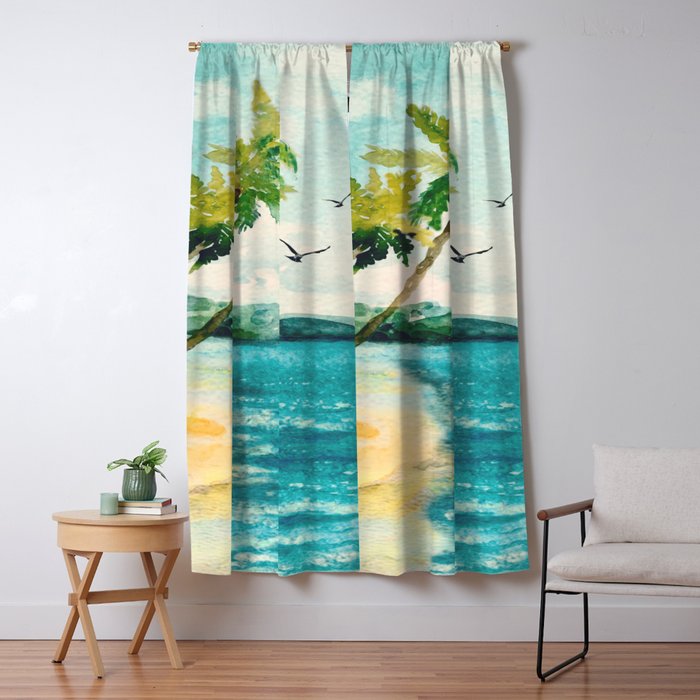 Palm Trees 1 Window Curtain Gallery Image 1