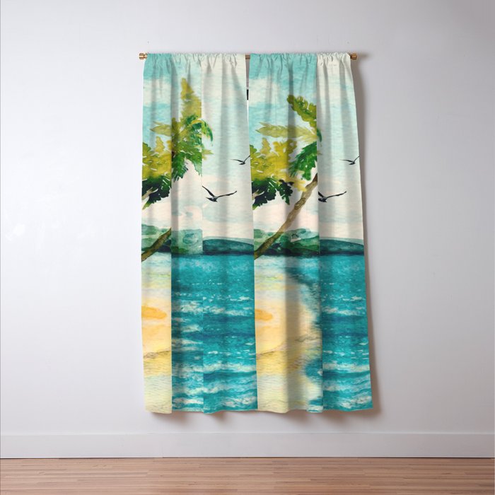 Palm Trees 1 Window Curtain Gallery Image 3