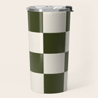 Checkered (Olive Cream) Travel Mug Gallery Image 2