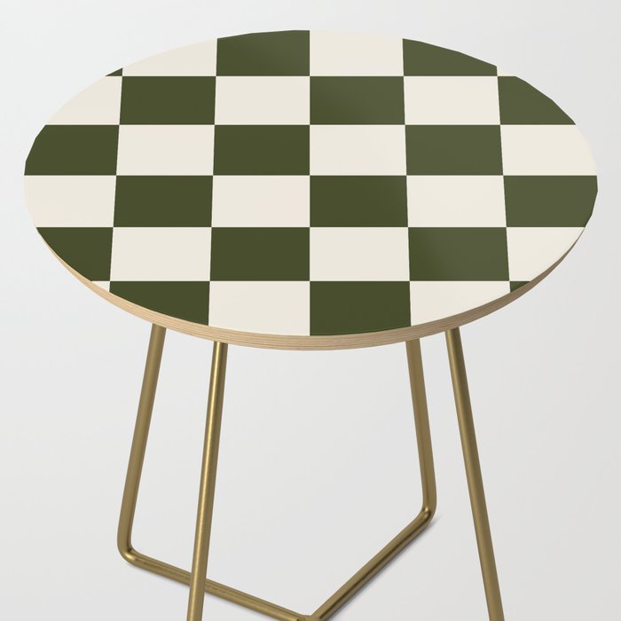 Checkered (Olive Cream) Side Table Gallery Image 2