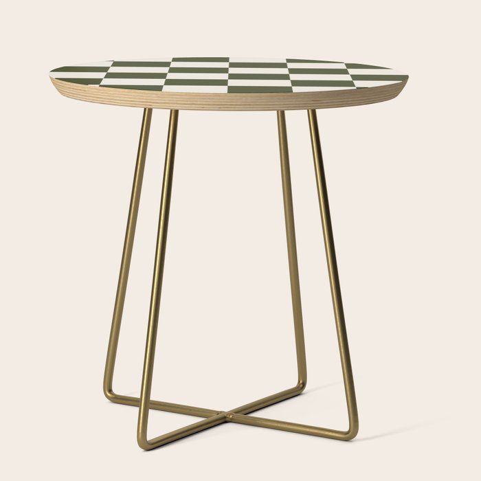 Checkered (Olive Cream) Side Table Gallery Image 1