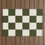 Checkered (Olive Cream) Outdoor Rug Gallery Image 1