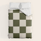 Checkered (Olive Cream) Duvet Cover Gallery Image 6