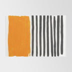 Minimalist Mid Century Mango Shade Black Lines Sunset Landscape Fun Rug Gallery Image 2
