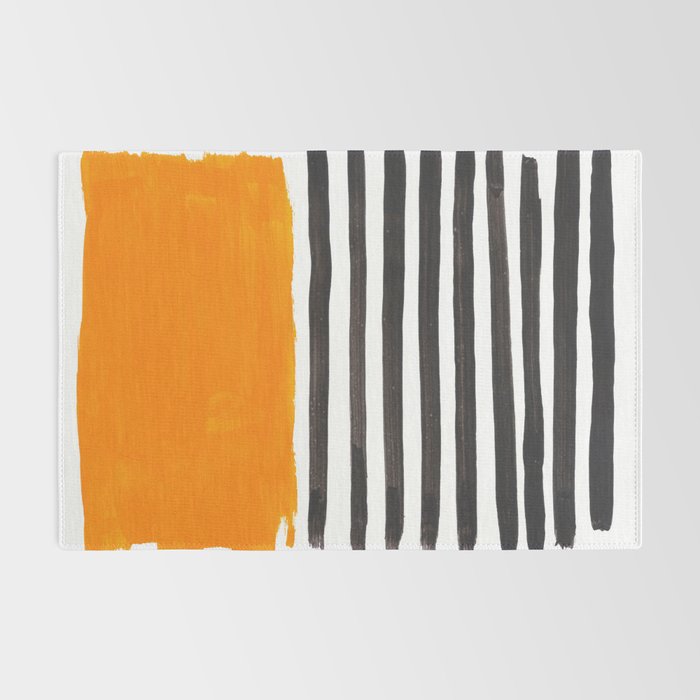Minimalist Mid Century Mango Shade Black Lines Sunset Landscape Fun Rug Gallery Image 2