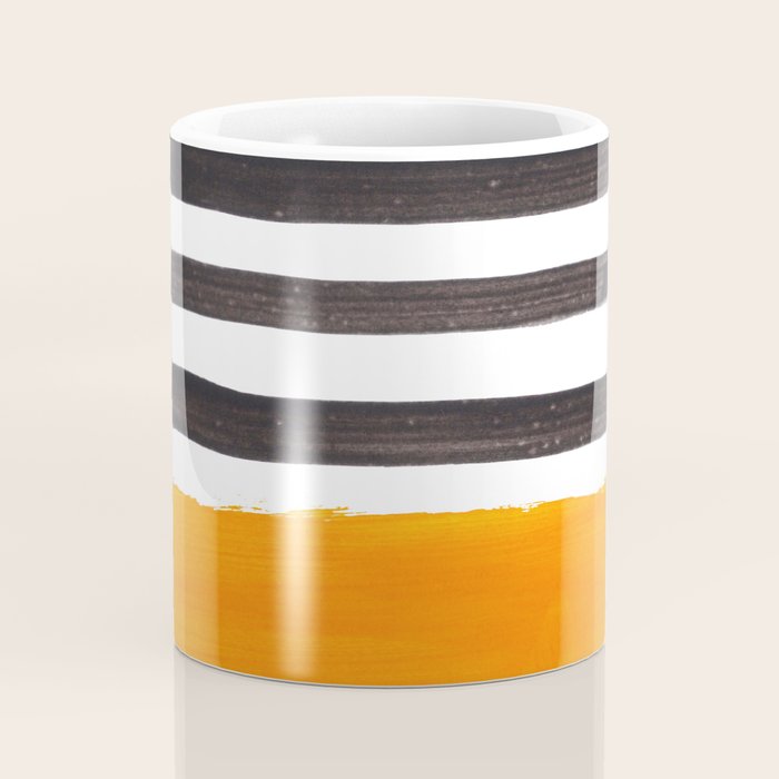 Minimalist Mid Century Mango Shade Black Lines Sunset Landscape Fun Coffee Mug Gallery Image 4
