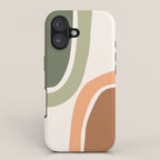 Abstract Shapes 55.2 in Sage Green and Terracotta (Rainbow Abstraction) iPhone Case Gallery Image 1