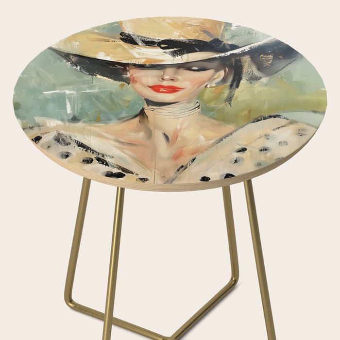 Elegant Lady in Wide Hat Side Table Gallery Image 2