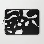 Maze Black & White Minimalist Abstract Mid century Ink Art Dark Brush Strokes Laptop Sleeve Gallery Image 1
