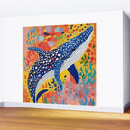 Spotted Whale, Wildlife Ocean Life Fish Illustration, Eclectic Bohemian Painting Free Swim Sea Underwater Wall Mural Gallery Image 2
