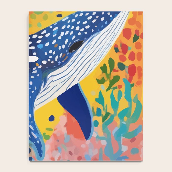 Spotted Whale, Wildlife Ocean Life Fish Illustration, Eclectic Bohemian Painting Free Swim Sea Underwater Notebook Gallery Image 4