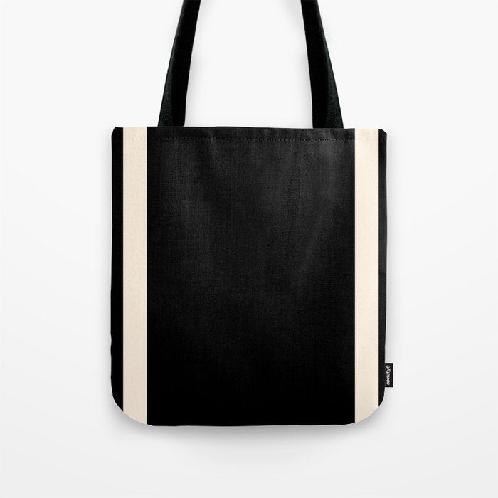 Simple Elegant Minimalist Frame Pattern III in Solid Black and Almond Cream Tote Bag Gallery Image 1