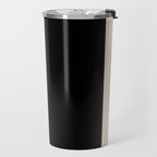 Simple Elegant Minimalist Frame Pattern III in Solid Black and Almond Cream Travel Mug Gallery Image 2