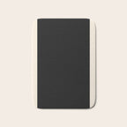 Simple Elegant Minimalist Frame Pattern III in Solid Black and Almond Cream Bath Mat Gallery Image 1