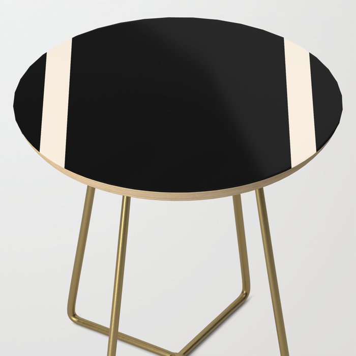 Simple Elegant Minimalist Frame Pattern III in Solid Black and Almond Cream Side Table Gallery Image 2