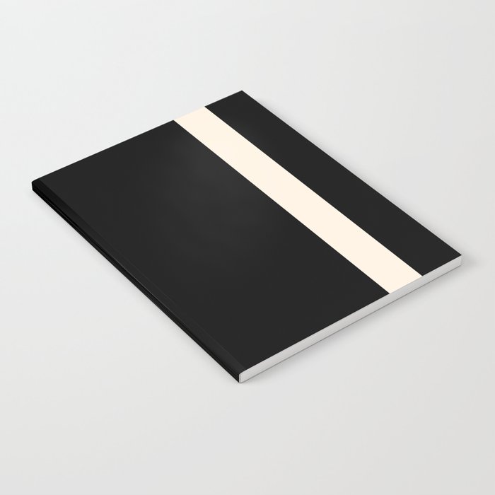 Simple Elegant Minimalist Frame Pattern III in Solid Black and Almond Cream Notebook Gallery Image 1