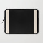 Simple Elegant Minimalist Frame Pattern III in Solid Black and Almond Cream Laptop Sleeve Gallery Image 1
