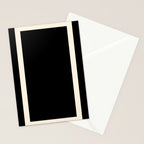 Simple Elegant Minimalist Frame Pattern III in Solid Black and Almond Cream Stationery Card Gallery Image 2