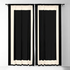 Simple Elegant Minimalist Frame Pattern III in Solid Black and Almond Cream Window Curtain Gallery Image 5
