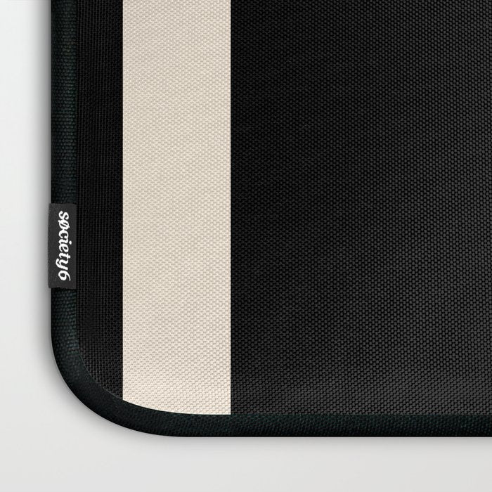 Simple Elegant Minimalist Frame Pattern III in Solid Black and Almond Cream Laptop Sleeve Gallery Image 3