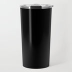 Simple Elegant Minimalist Frame Pattern III in Solid Black and Almond Cream Travel Mug Gallery Image 1