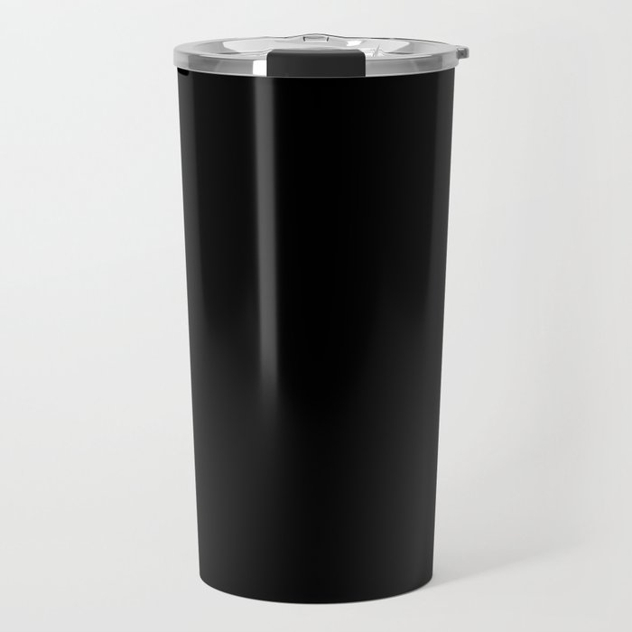 Simple Elegant Minimalist Frame Pattern III in Solid Black and Almond Cream Travel Mug Gallery Image 1