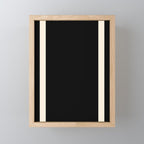 Simple Elegant Minimalist Frame Pattern III in Solid Black and Almond Cream Mini Art Print Gallery Image 1
