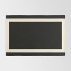 Simple Elegant Minimalist Frame Pattern III in Solid Black and Almond Cream Rug Gallery Image 2